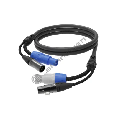 Power in+out/XLR male+female Plug